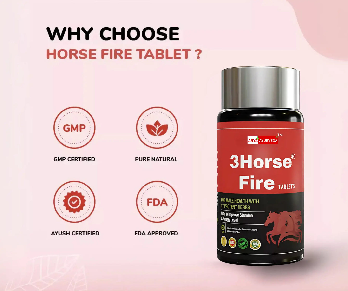 3 Horse Fire Tablets™ - For Natural Energy and Daily Wellness