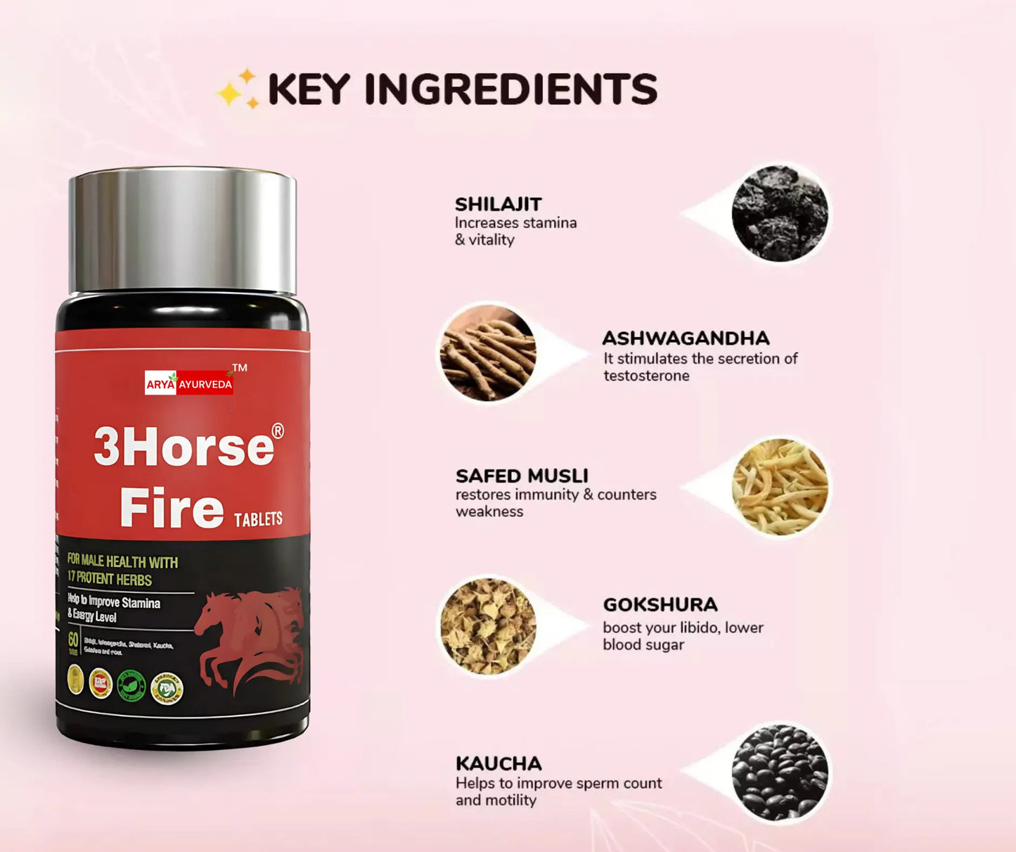 3 Horse Fire Tablets™ - For Natural Energy and Daily Wellness